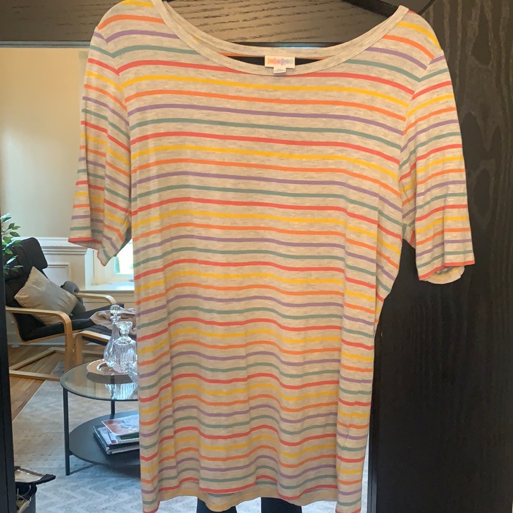 Striped Heathered Lularoe Xl Gigi top